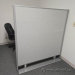 Grey Fabric and Metal Panel Divider Wall 67" H